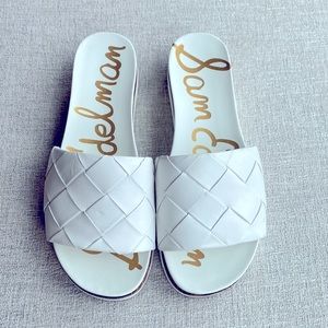Sam Edelman white slides, size 8